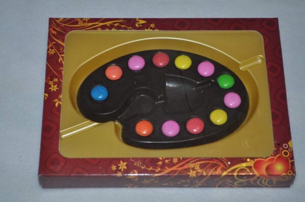 Special Occasion Chocolate - Palette Shape - Decorated with original Cadbury's Gems.